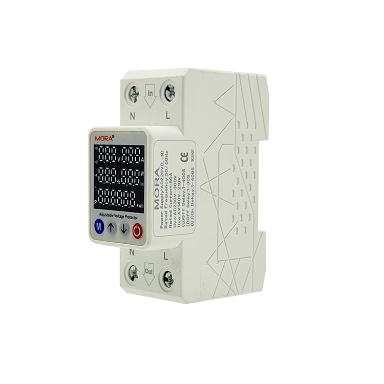 2P Smart Voltage Protector Type M Fem digitale skjermer