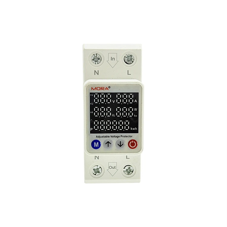 2P Smart Voltage Protector Type M Fem digitale skjermer